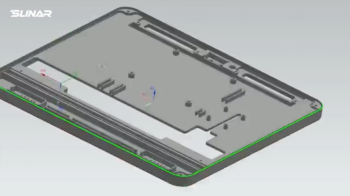 Toolpath with constant radial engagement along a sub-1mm wall